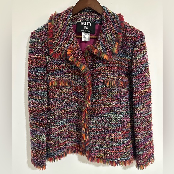 80s Made In france Pattern Jacket - Picture 2 of 6